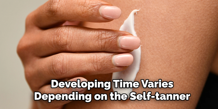 Developing Time Varies Depending on the Self-tanner