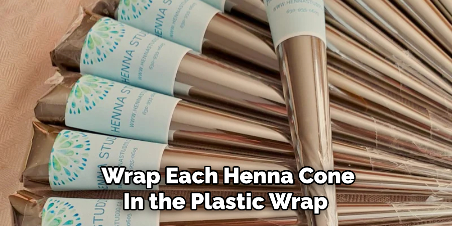 Wrap Each Henna Cone
In the Plastic Wrap 