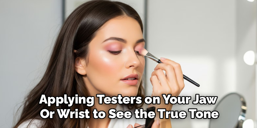 Applying Testers on Your Jaw
Or Wrist to See the True Tone