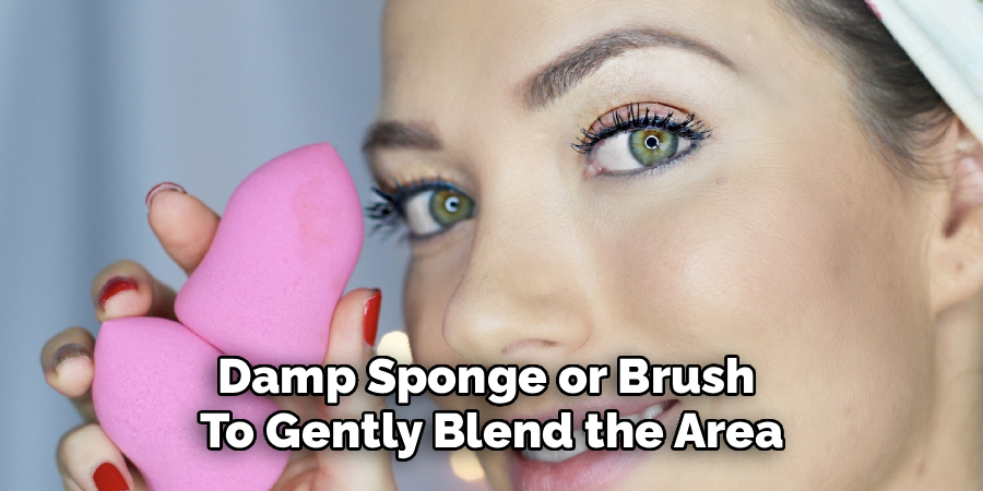 Damp Sponge or Brush 
To Gently Blend the Area