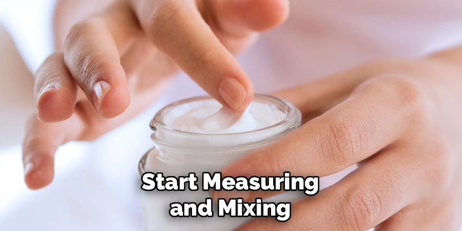 start measuring and mixing