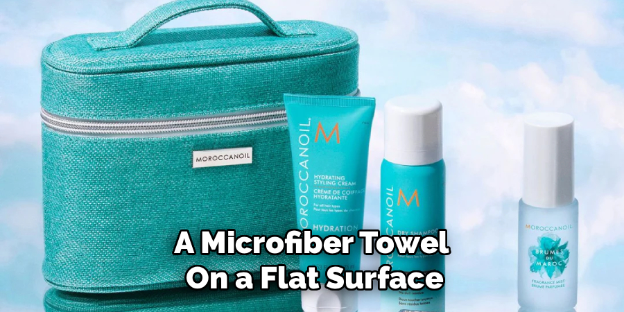 A Microfiber Towel 
On a Flat Surface